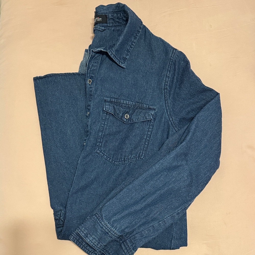 Dark Blue Denim Shirt Dress